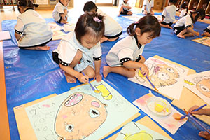 絵画教室　素敵なお父さんが描けました　　こあら・ぱんだ・きりん