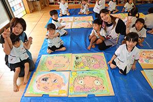 絵画教室　素敵なお父さんが描けました　　こあら・ぱんだ・きりん