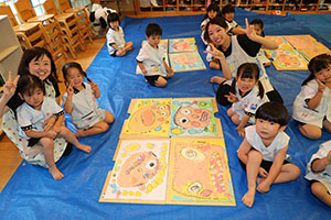 絵画教室　素敵なお父さんが描けました　　こあら・ぱんだ・きりん