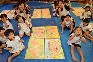 絵画教室　素敵なお父さんが描けました　　こあら・ぱんだ・きりん