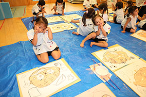 絵画教室　素敵なお父さんが描けました　　こあら・ぱんだ・きりん