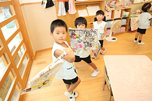 フラッグの制作　ひまわり