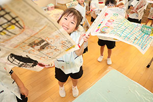 フラッグの制作　ひまわり