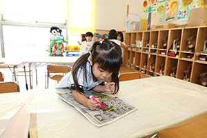 フラッグの制作　ひまわり