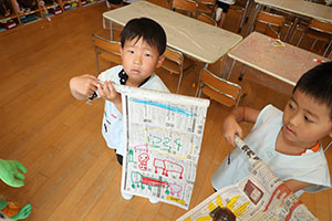 フラッグの制作　ひまわり