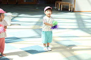 運動会　リズム活動の練習　2歳児クラス