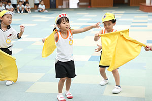 運動会　リズム活動の練習　ひまわり・さくら・たんぽぽ