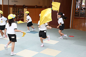 運動会　リズム活動の練習　ひまわり・さくら・たんぽぽ