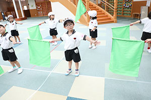 運動会　リズム活動の練習　ひまわり・さくら・たんぽぽ