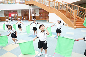 運動会　リズム活動の練習　ひまわり・さくら・たんぽぽ