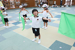運動会　リズム活動の練習　ひまわり・さくら・たんぽぽ