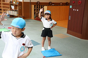 運動会　リズム活動の練習　ひまわり・さくら・たんぽぽ