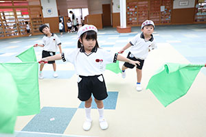 運動会　リズム活動の練習　ひまわり・さくら・たんぽぽ