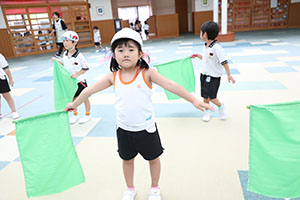 運動会　リズム活動の練習　ひまわり・さくら・たんぽぽ
