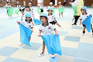 運動会　リズム活動の練習　ひまわり・さくら・たんぽぽ