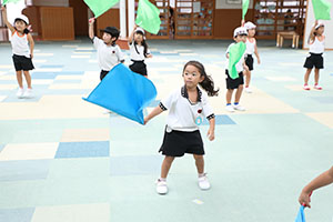 運動会　リズム活動の練習　ひまわり・さくら・たんぽぽ