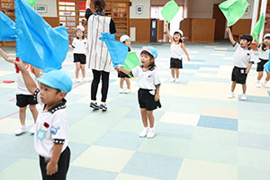 運動会　リズム活動の練習　ひまわり・さくら・たんぽぽ