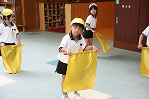 運動会　リズム活動の練習　ひまわり・さくら・たんぽぽ