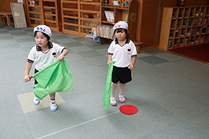 運動会　リズム活動の練習　ひまわり・さくら・たんぽぽ