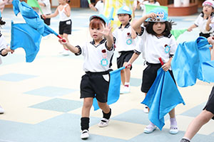 運動会　リズム活動の練習　ひまわり・さくら・たんぽぽ