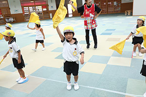 運動会　リズム活動の練習　ひまわり・さくら・たんぽぽ