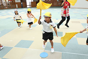 運動会　リズム活動の練習　ひまわり・さくら・たんぽぽ
