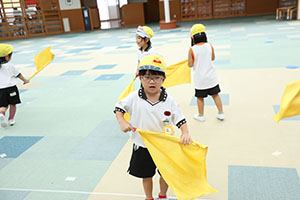 運動会　リズム活動の練習　ひまわり・さくら・たんぽぽ