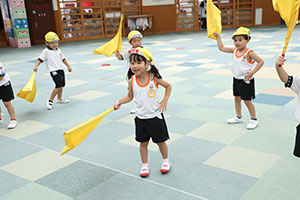 運動会　リズム活動の練習　ひまわり・さくら・たんぽぽ