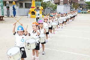 運動会　鼓隊の活動　C・D・E