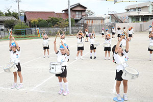 運動会　鼓隊の活動　C・D・E