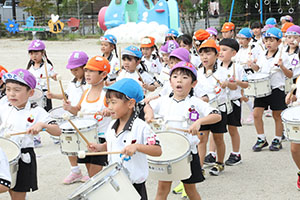 運動会　鼓隊の活動　C・D・E