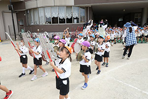 運動会　鼓隊の活動　C・D・E