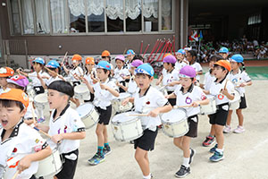 運動会　鼓隊の活動　C・D・E