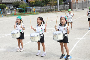 運動会　鼓隊の活動　A・B