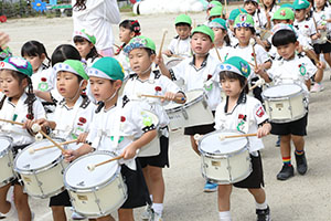運動会　鼓隊の活動　A・B