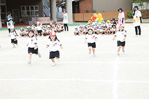 運動会の活動　かけっこ　　年少組