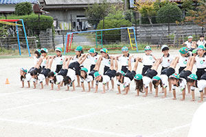 運動会の活動　組体操・バルーン　年長組