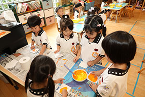 お月見の制作　きりん