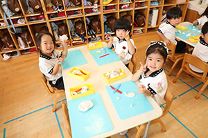 お月見の制作　きりん