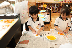 お月見の制作　きりん