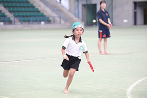 運動会予行　　年長組　リレー