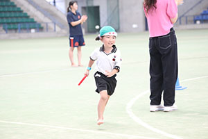 運動会予行　　年長組　リレー