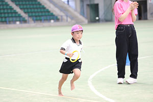 運動会予行　　年長組　リレー
