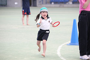 運動会予行　　年長組　リレー