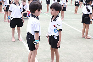 運動会予行　　年長組　組体操