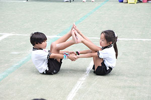 運動会予行　　年長組　組体操