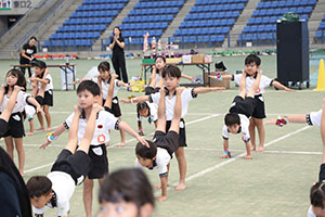 運動会予行　　年長組　組体操