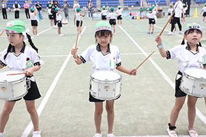 運動会予行　　年長組　鼓笛・A・B