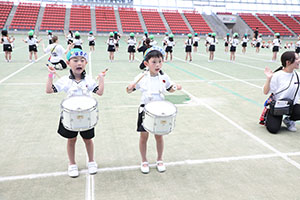 運動会予行　　年長組　鼓笛・A・B