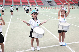 運動会予行　　年長組　鼓笛・A・B